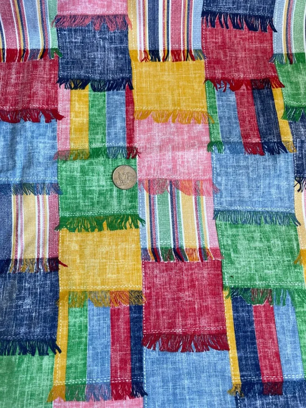 2y x 44” Vintage Colorful Patchwork Printed Cotton Fabric Quilting Crafts